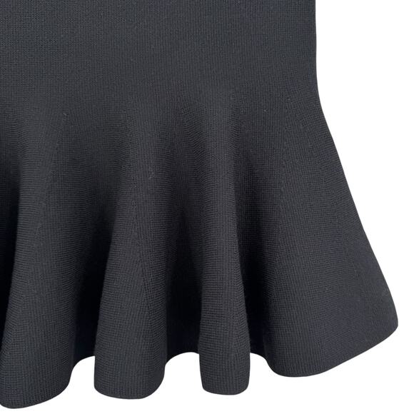 Ann Taylor NWT Black Thick Stretchy Knit Pull On Mini Skater Skirt - Picture 3 of 5